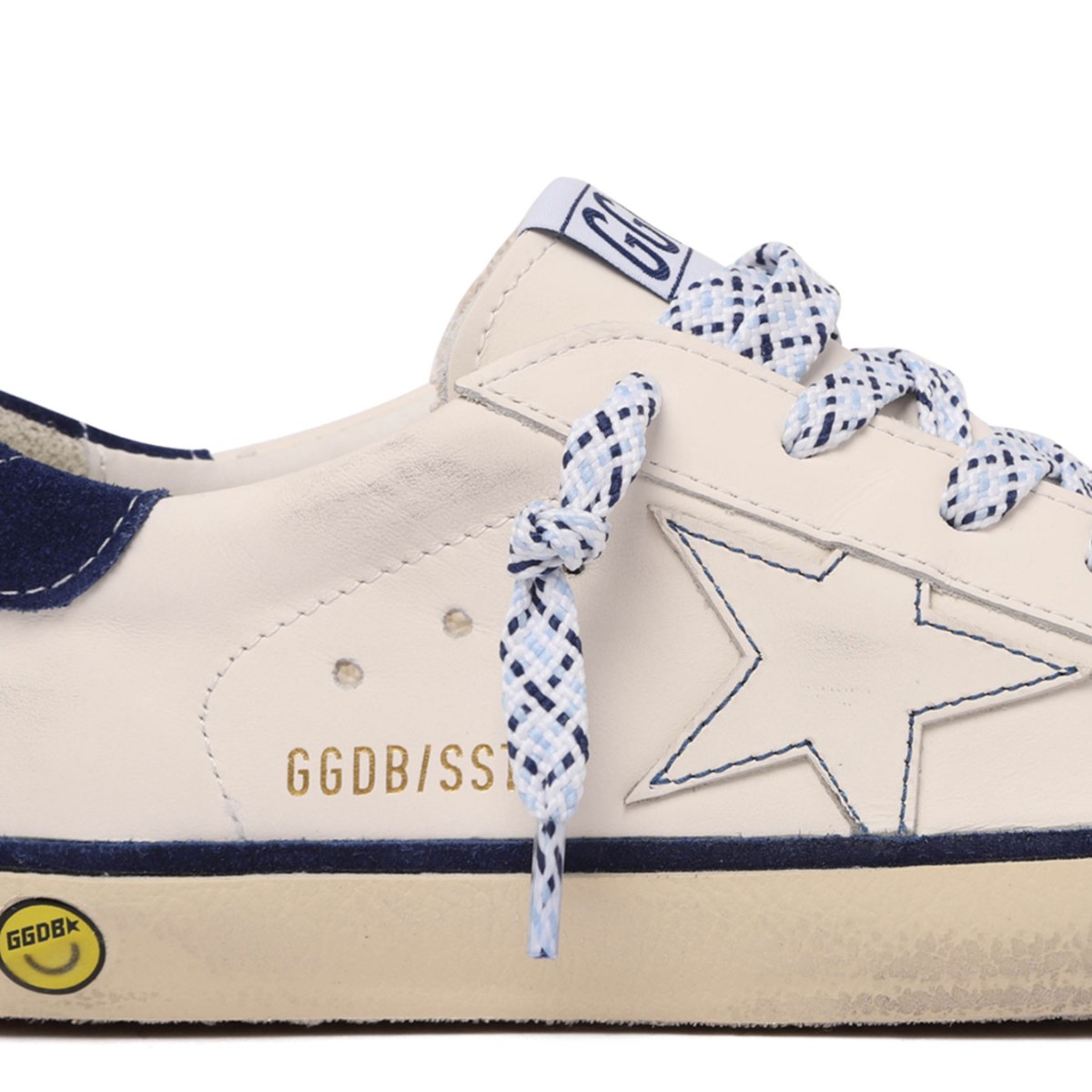 White and Blue Superstar Sneakers