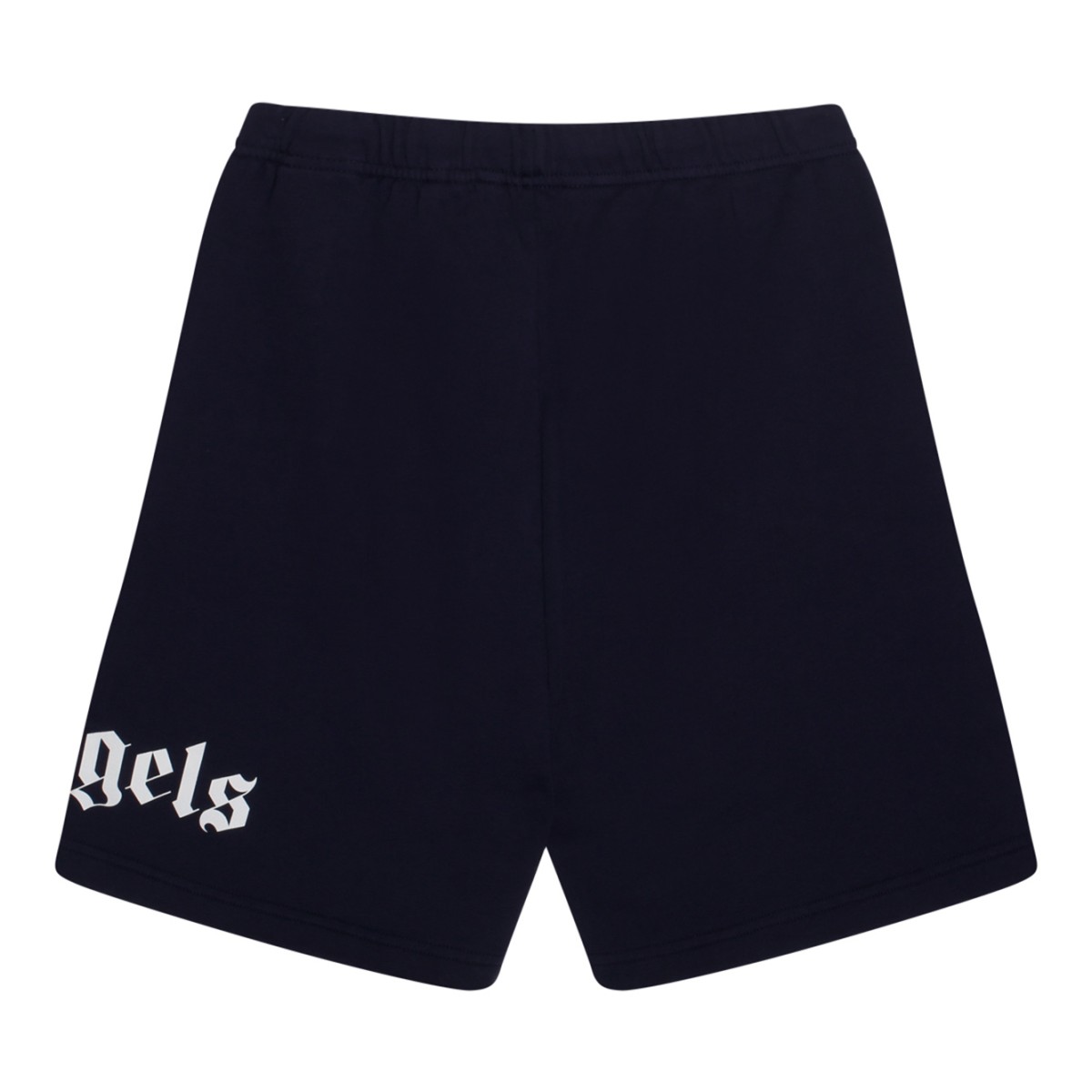 Navy Blue Cotton Logo Print Shorts