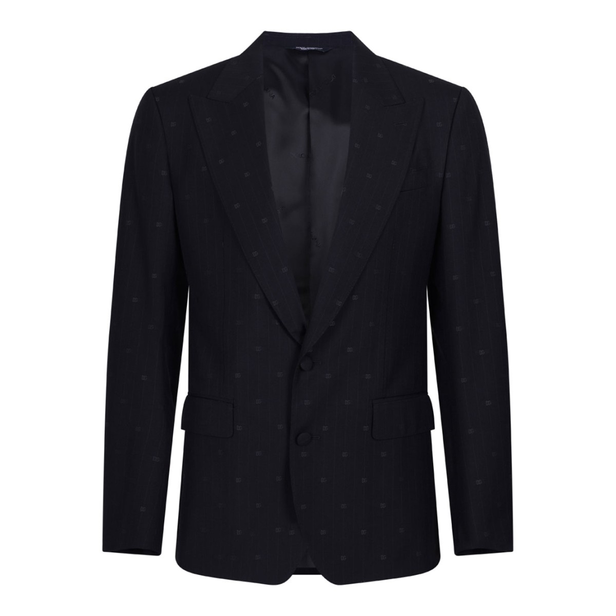 Black Double-Breasted Mikado Shantung Silk Suit