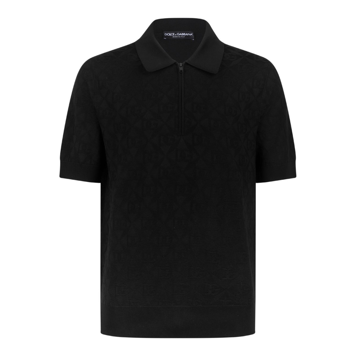 Black Logo Jacquard Polo Shirt