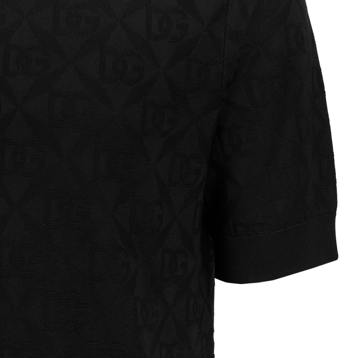 Black Logo Jacquard Polo Shirt
