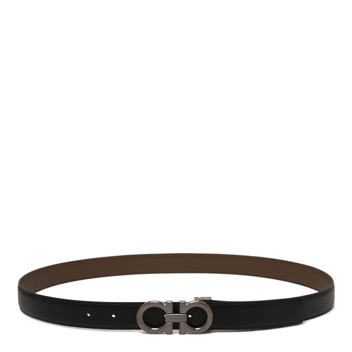 Black Clay Reversible and Adjustable Gancini Belt