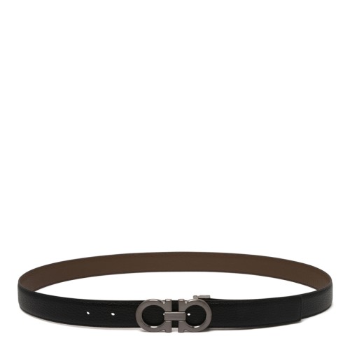 Black Clay Reversible and Adjustable Gancini Belt