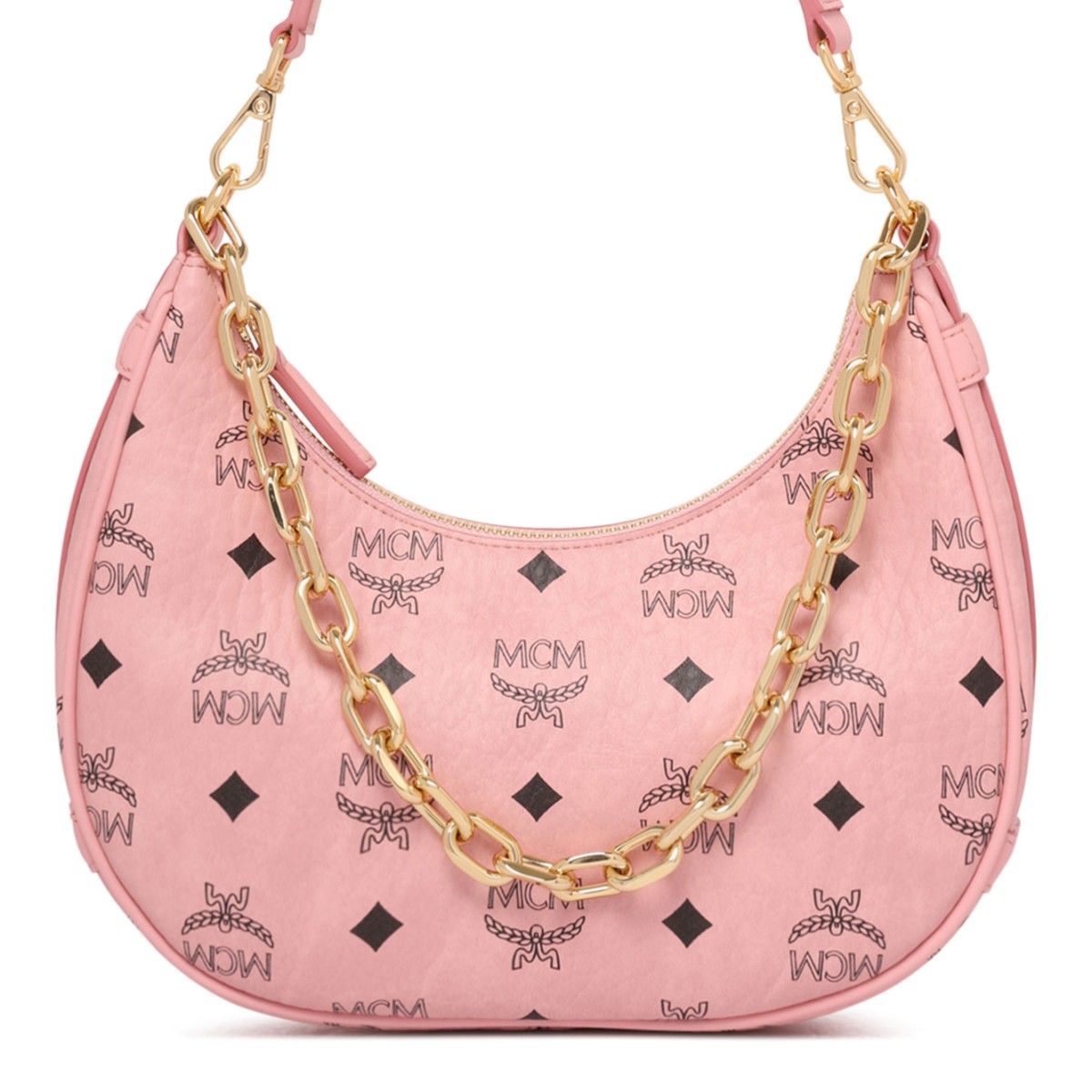 Light Pink Monogram Print Shoulder Bag
