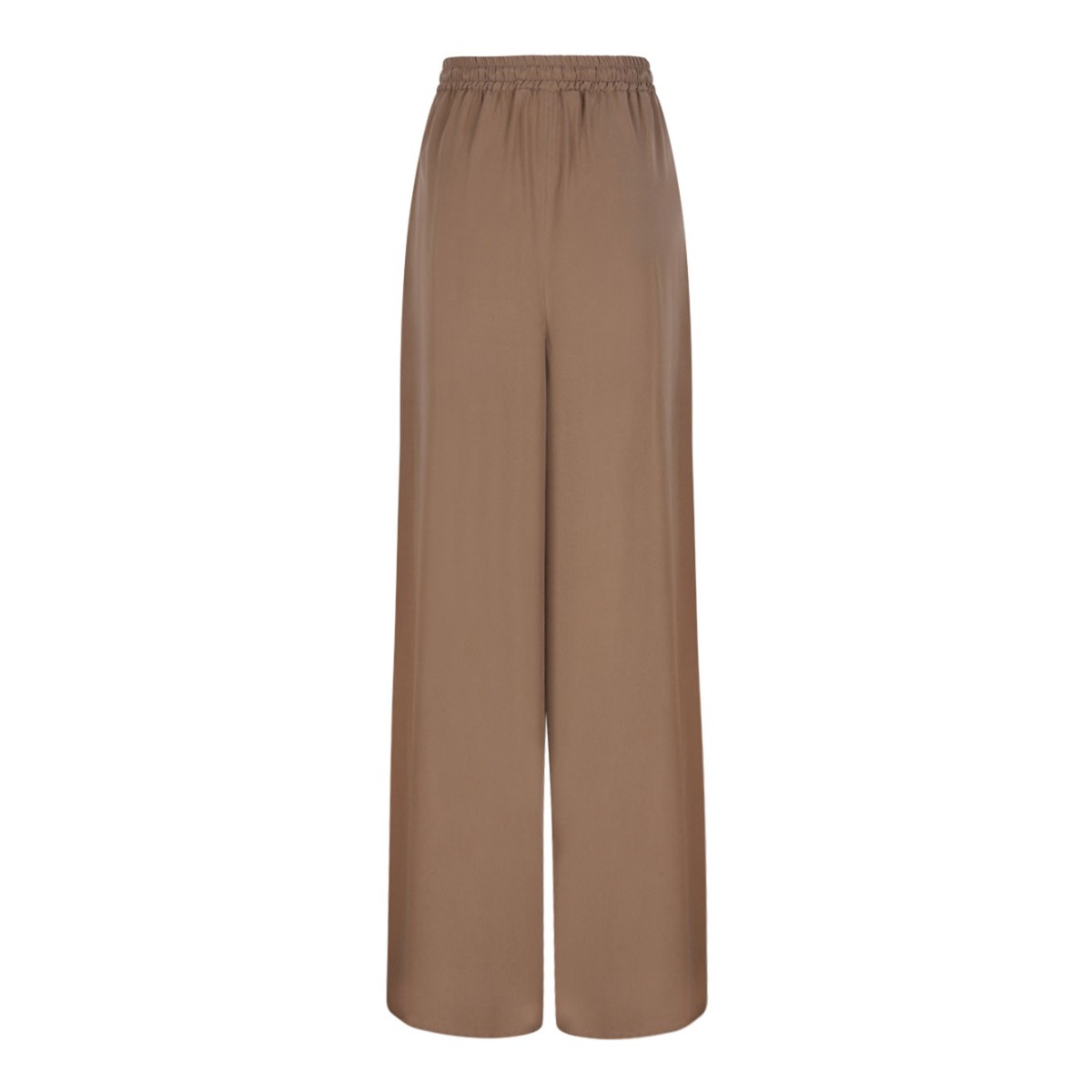 Hazelnut Wide-Leg Washed Silk Trousers