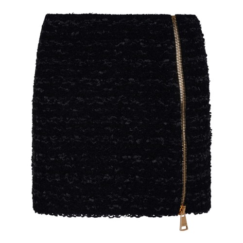 Black Short Tweed Skirt