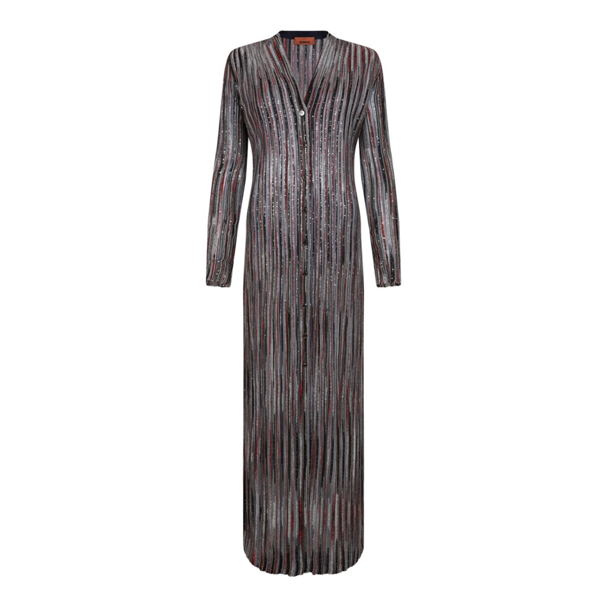 Multicolour Ribbed Viscose Blend Cardigan With Sequins