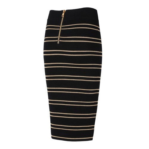 Black and Gold Striped Skirt