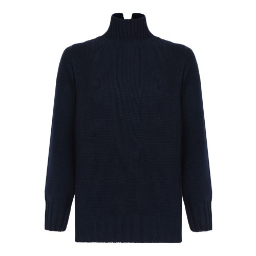 Navy Blue High Neck Sweater