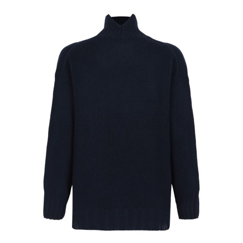 Navy Blue High Neck Sweater 2