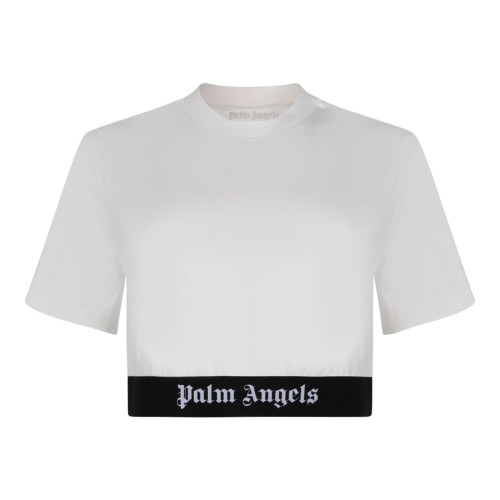White Logo Underband Crop Top