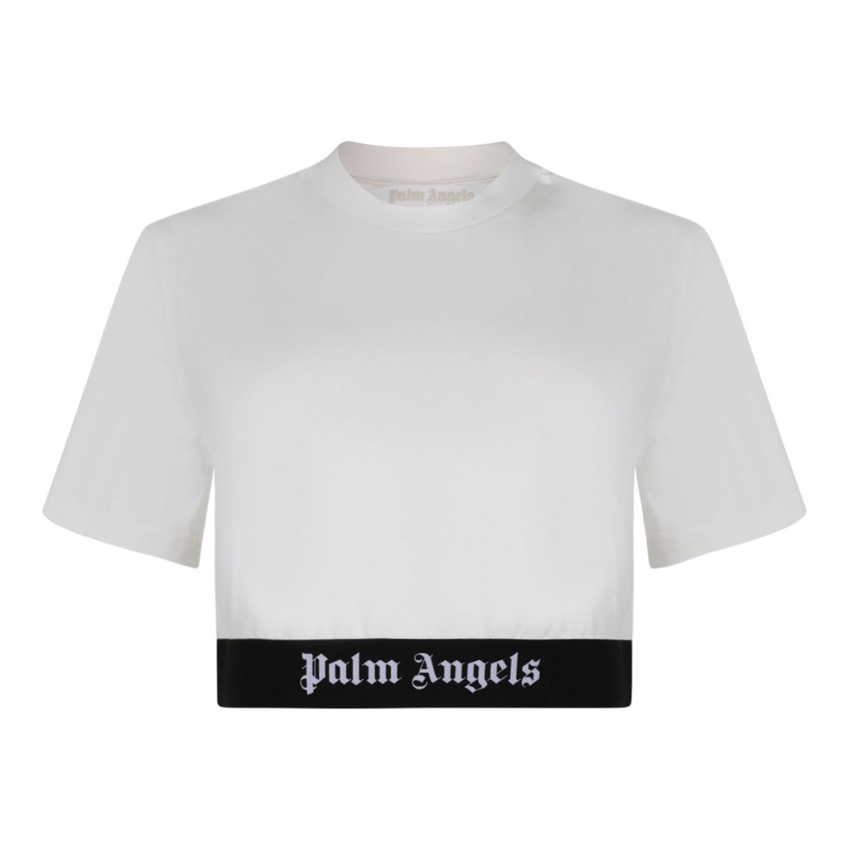 White Logo Underband Crop Top