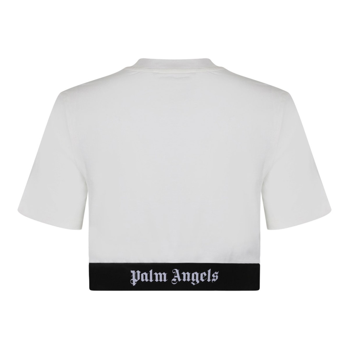 White Logo Underband Crop Top