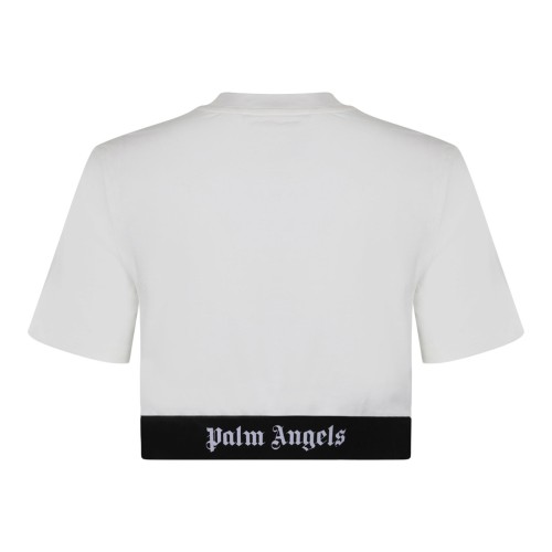 White Logo Underband Crop Top
