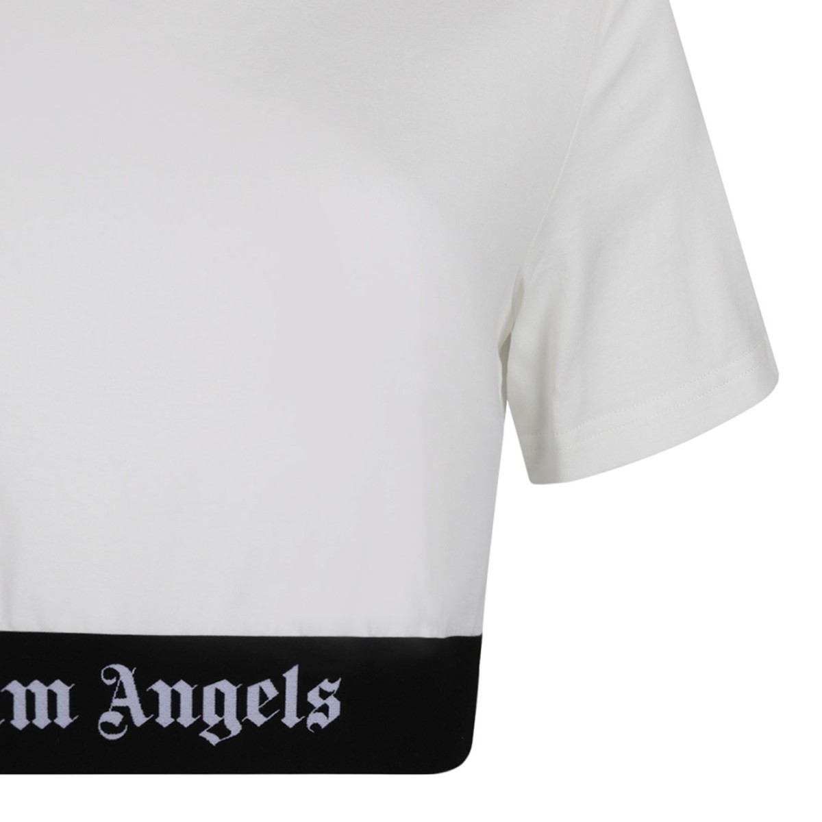 White Logo Underband Crop Top