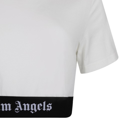 White Logo Underband Crop Top