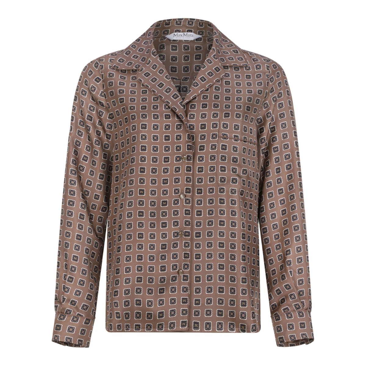 Mud Semi-Fitted Printed Silk Shirt