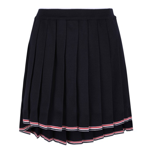 Navy Blue Full Needle Pleated Skirt