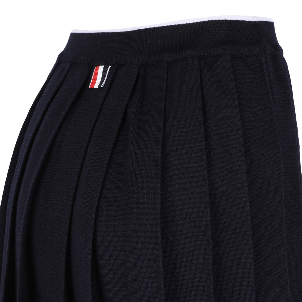 Navy Blue Full Needle Pleated Skirt