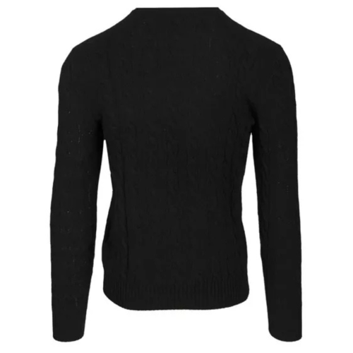 Black Wool Sweater With Embroidery Logo 2