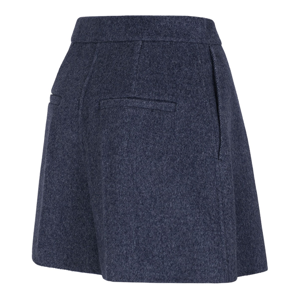 Slightly Flared Blue Bermuda Shorts