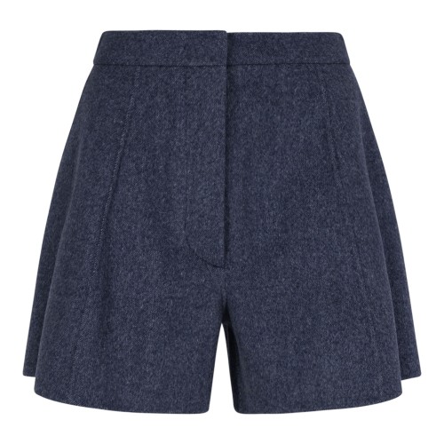Slightly Flared Blue Bermuda Shorts