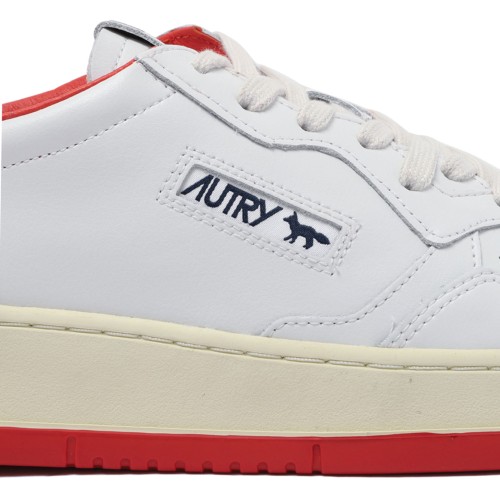 White and Red Medalist Sneakers