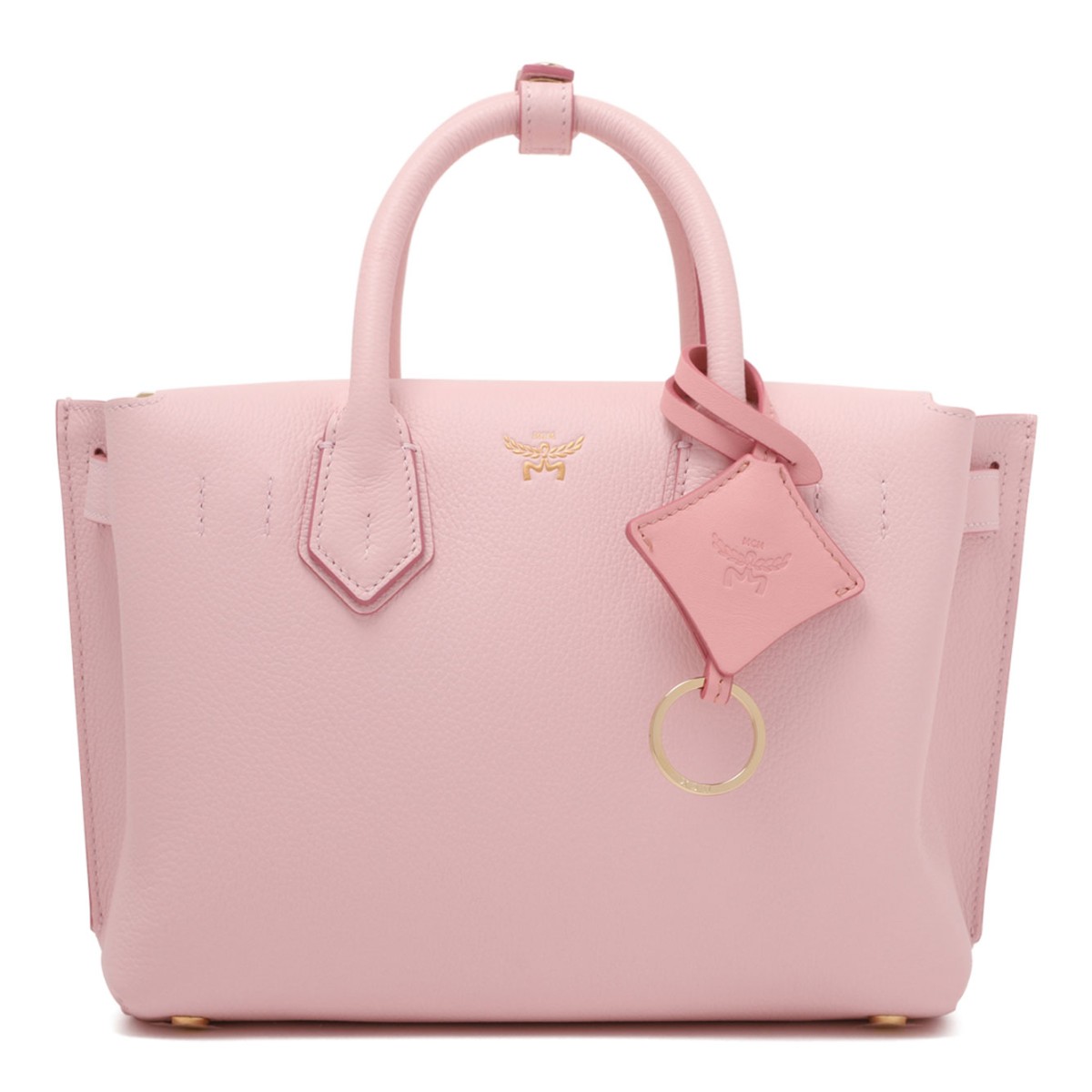 Pink Leather Tote Bag