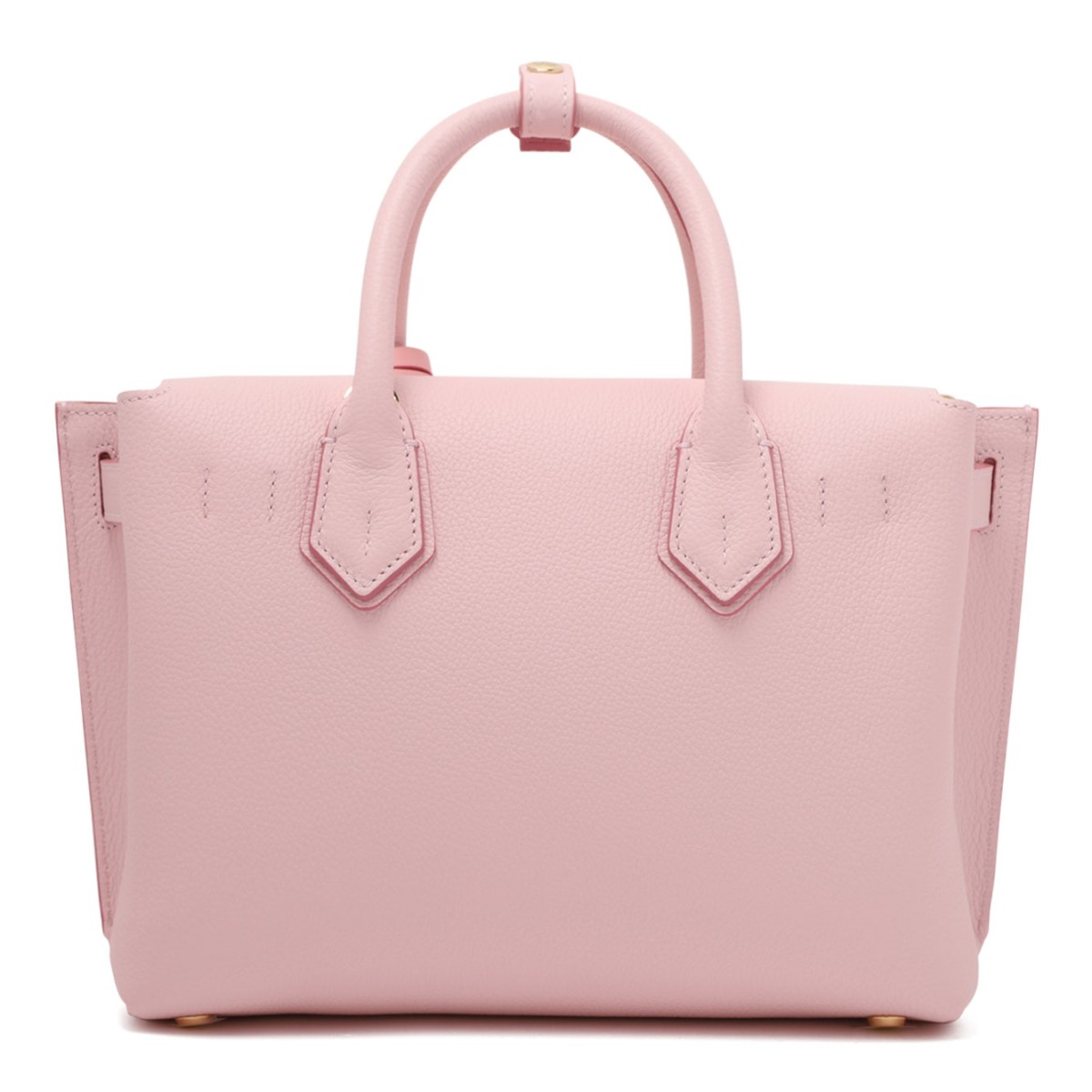 Pink Leather Tote Bag