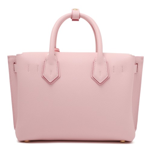 Pink Leather Tote Bag