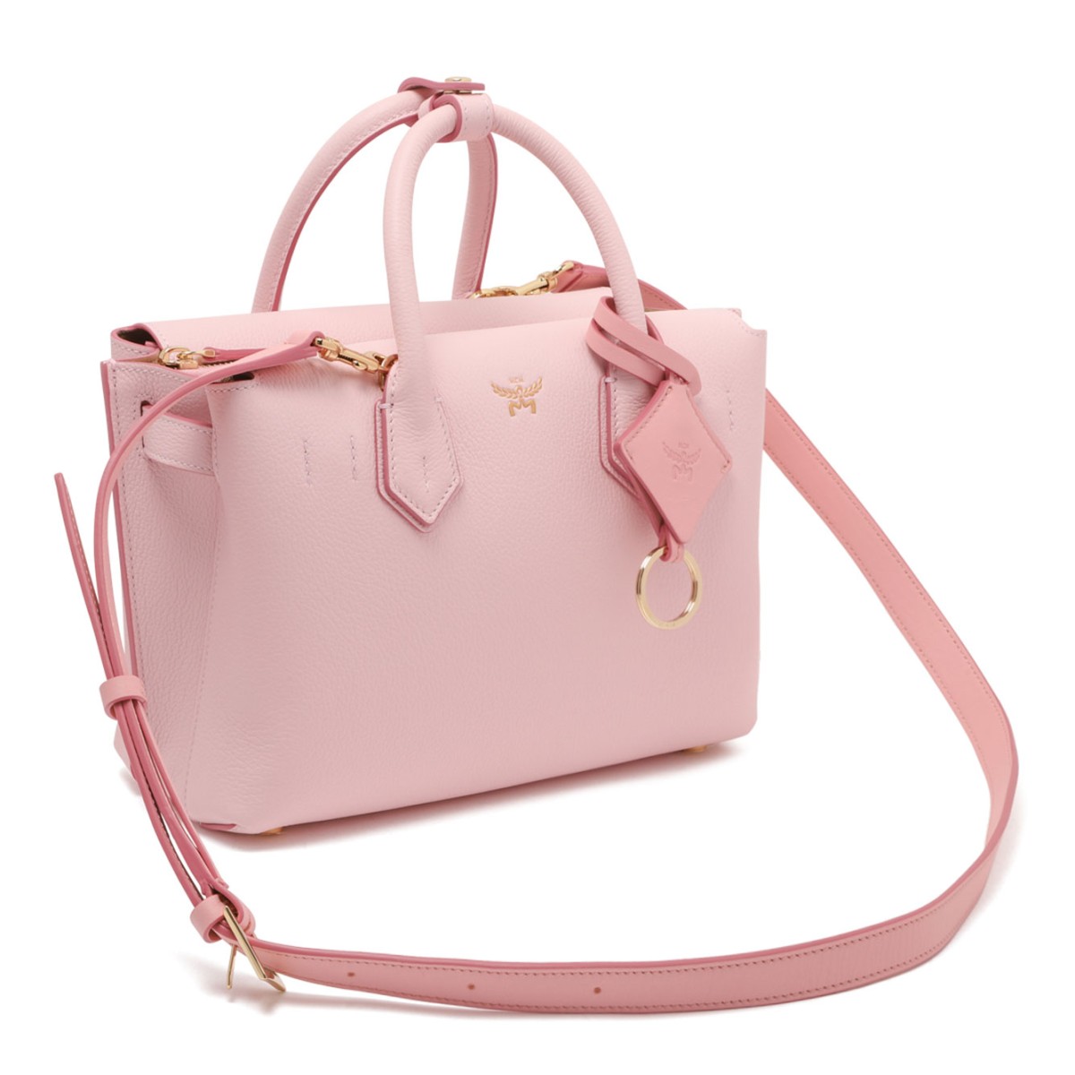 Pink Leather Tote Bag