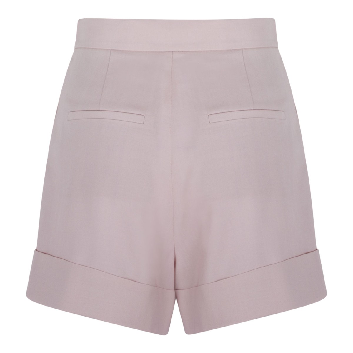 Light Pink High-Waisted Shorts With Rolled Hems