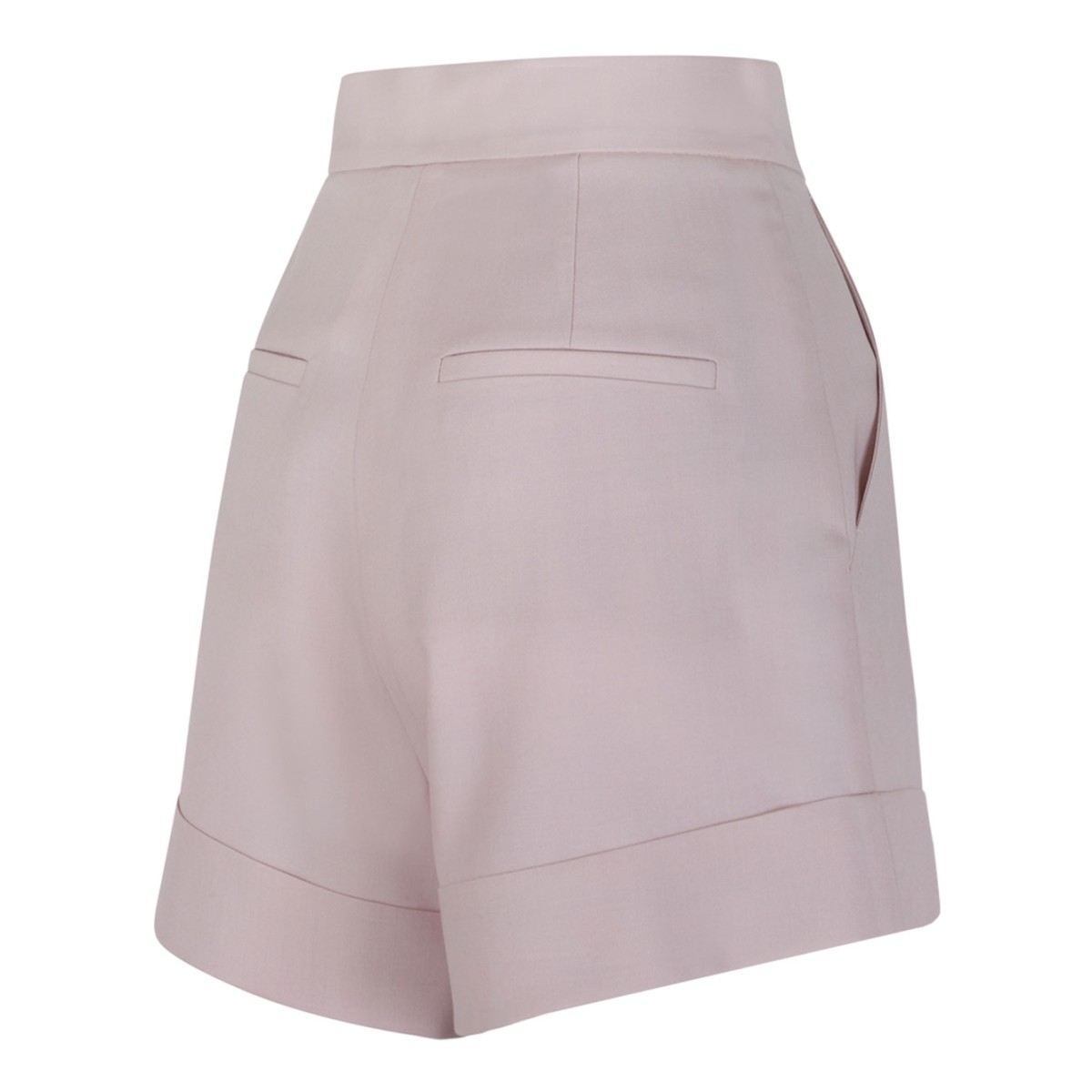 Light Pink High-Waisted Shorts With Rolled Hems