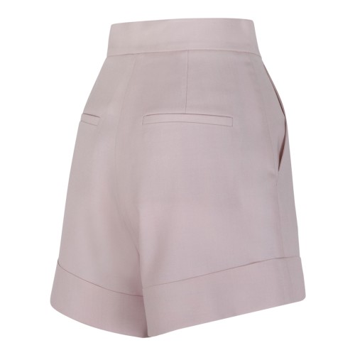 Light Pink High-Waisted Shorts With Rolled Hems