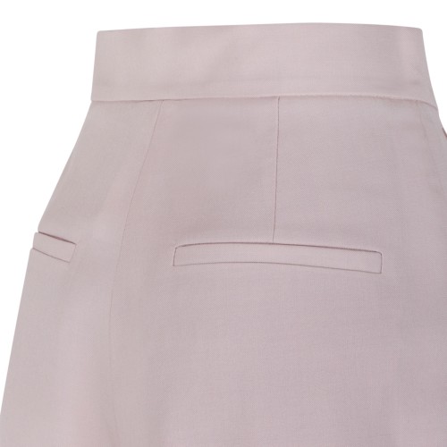 Light Pink High-Waisted Shorts With Rolled Hems