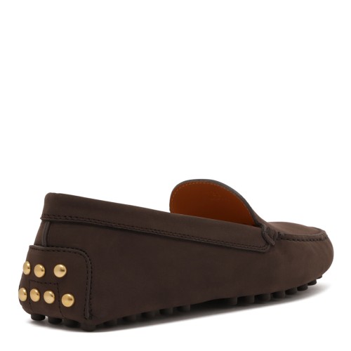 Brown Gommino Loafers In Nubuck