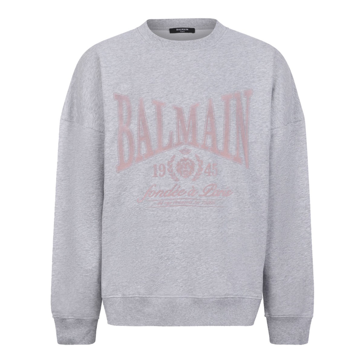 Light Grey Cotton Sweatshirt With Logo Print