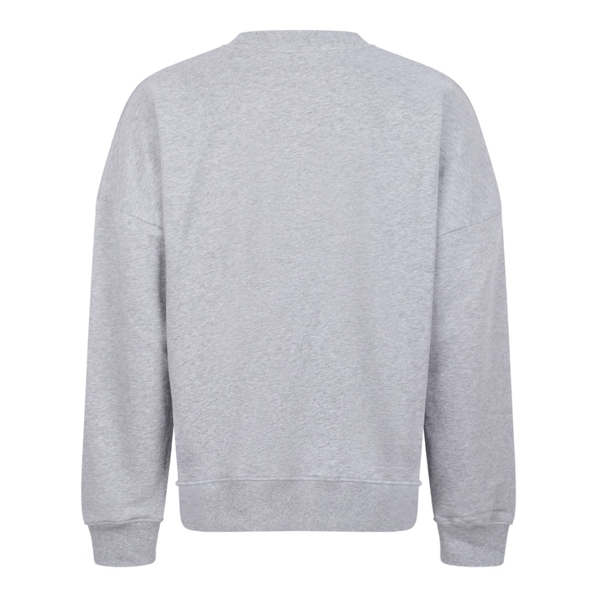 Light Grey Cotton Sweatshirt With Logo Print