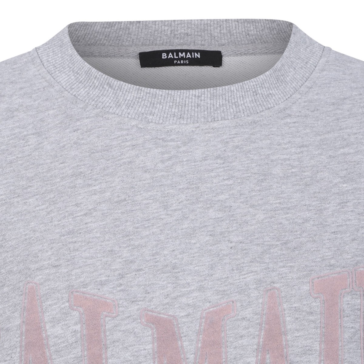 Light Grey Cotton Sweatshirt With Logo Print