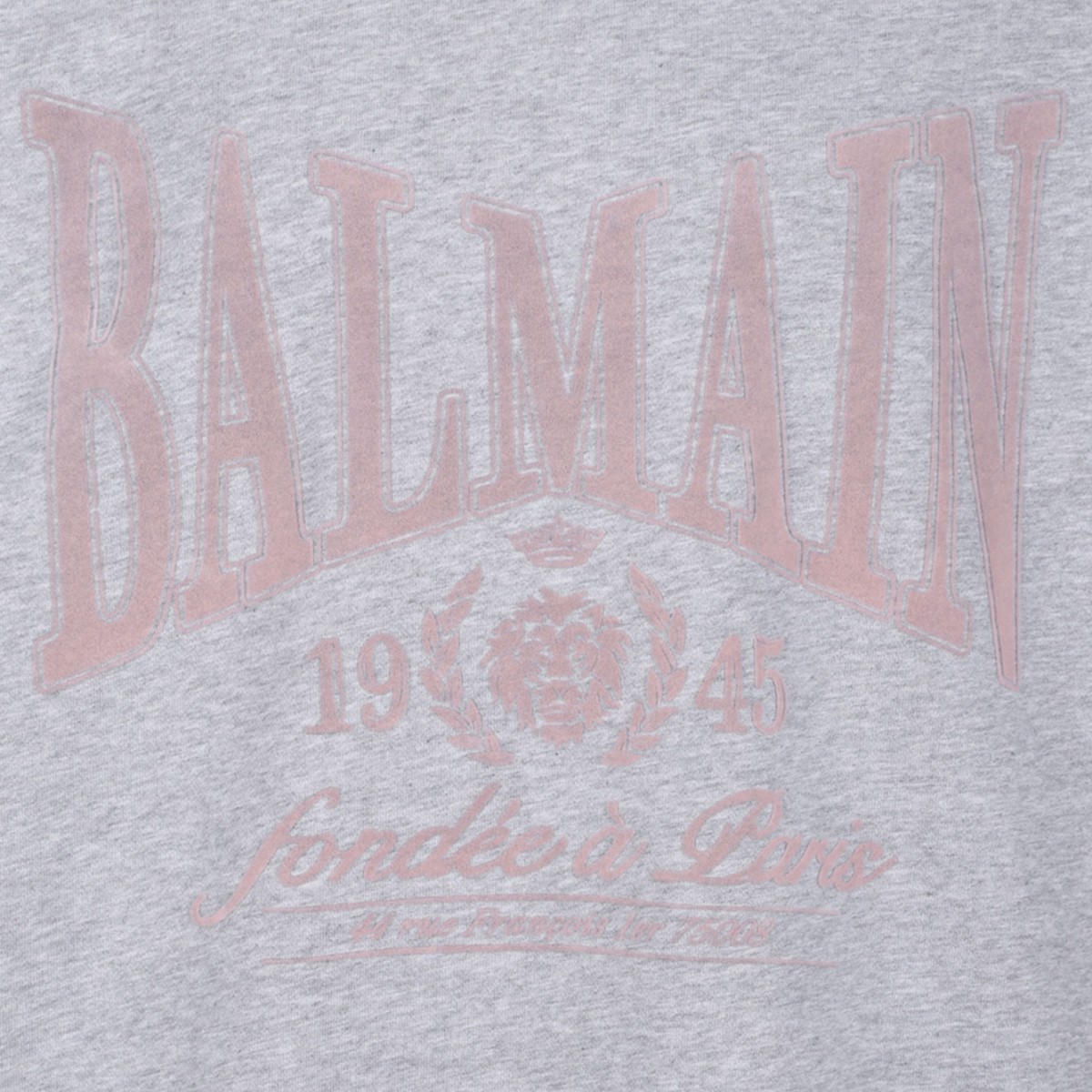 Light Grey Cotton Sweatshirt With Logo Print