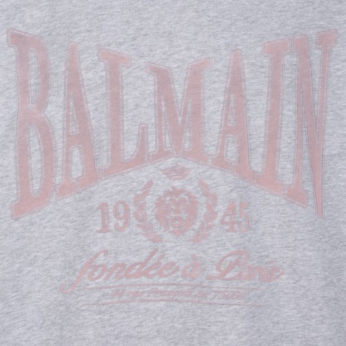 Light Grey Cotton Sweatshirt With Logo Print