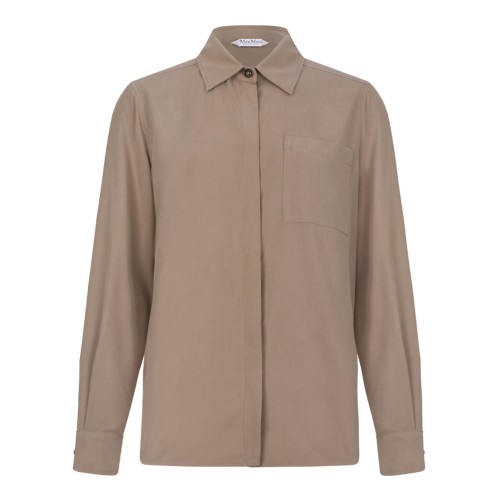 Brown Silk Canvas Shirt