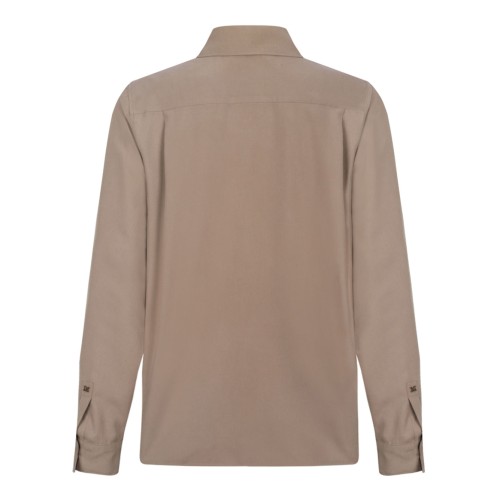 Brown Silk Canvas Shirt