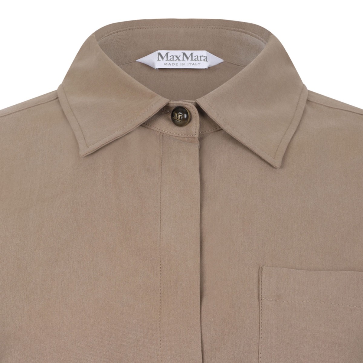Brown Silk Canvas Shirt