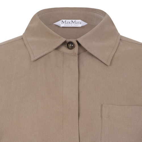 Brown Silk Canvas Shirt