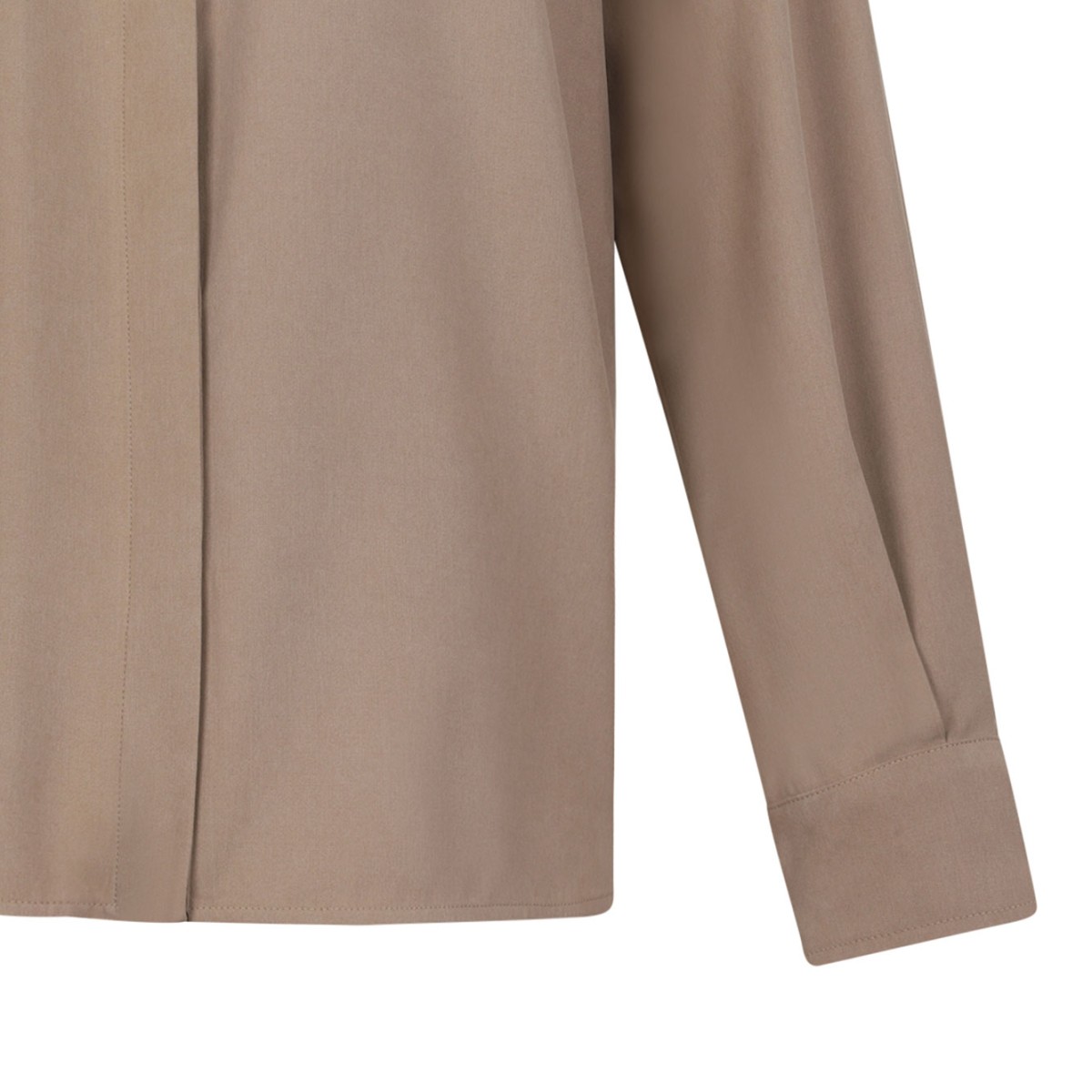 Brown Silk Canvas Shirt