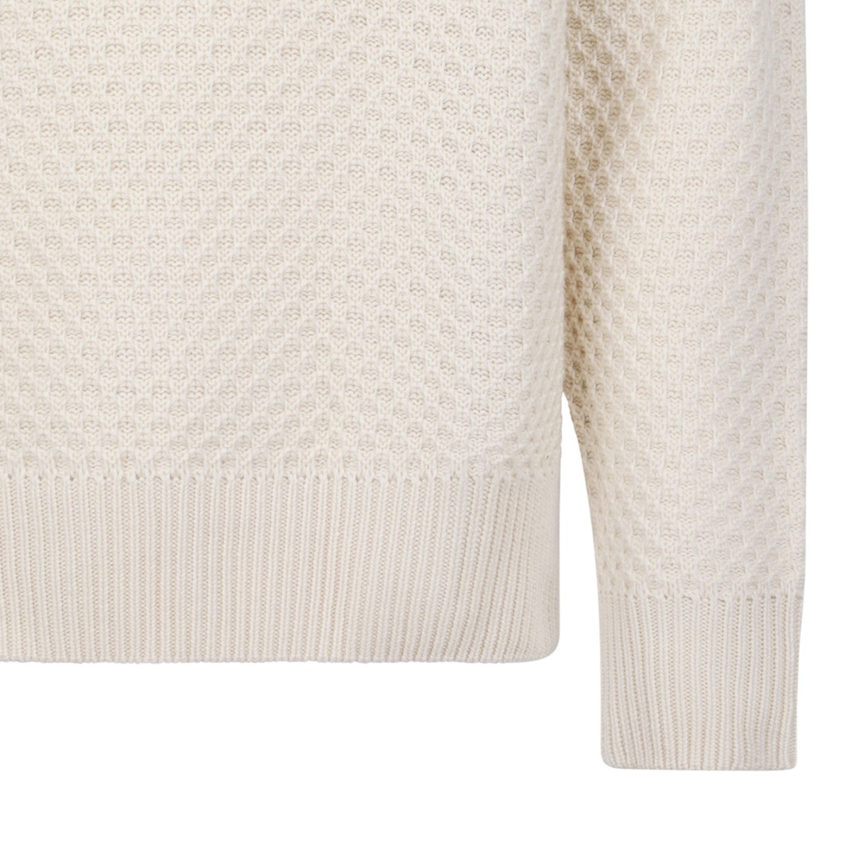 Neutral Color Relaxed Fit Knitted Cashmere Sweater With Polo Collar
