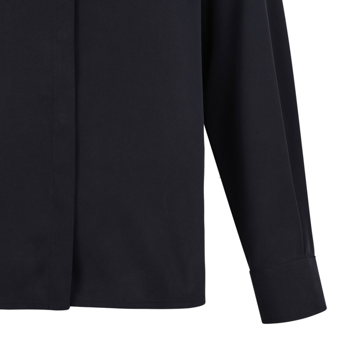 Navy Blue Silk Canvas Shirt