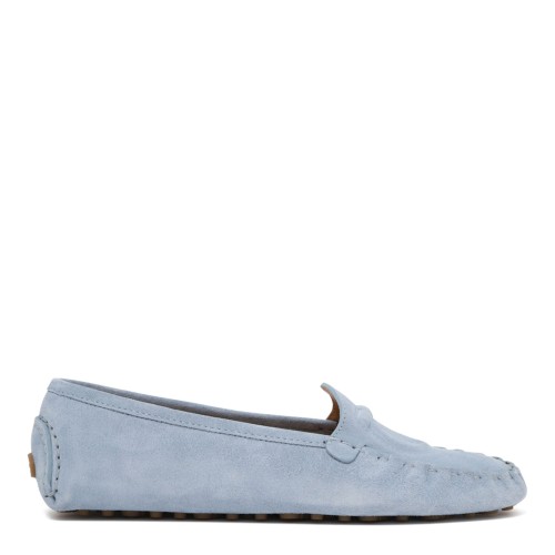 Light Blue Suede Driving Loafers