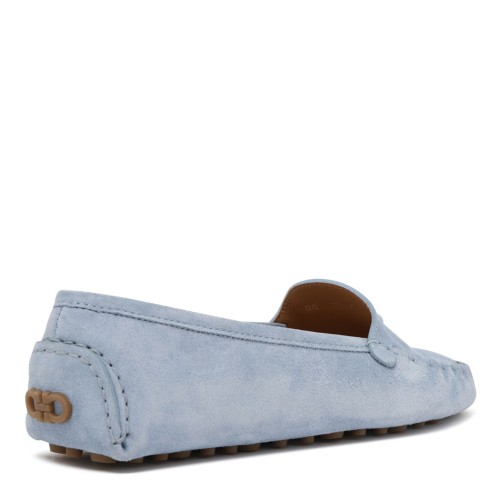 Light Blue Suede Driving Loafers